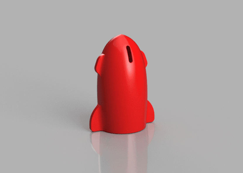 Rocket Ship Coin Bank 3D model preview