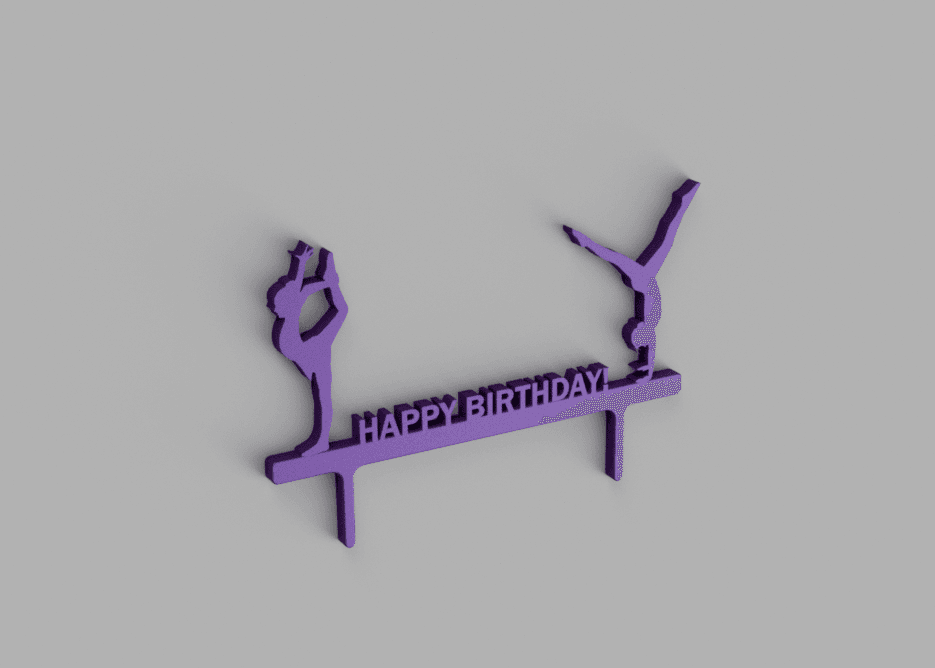 Cake Topper for Gymnast's Birthday 3D model preview
