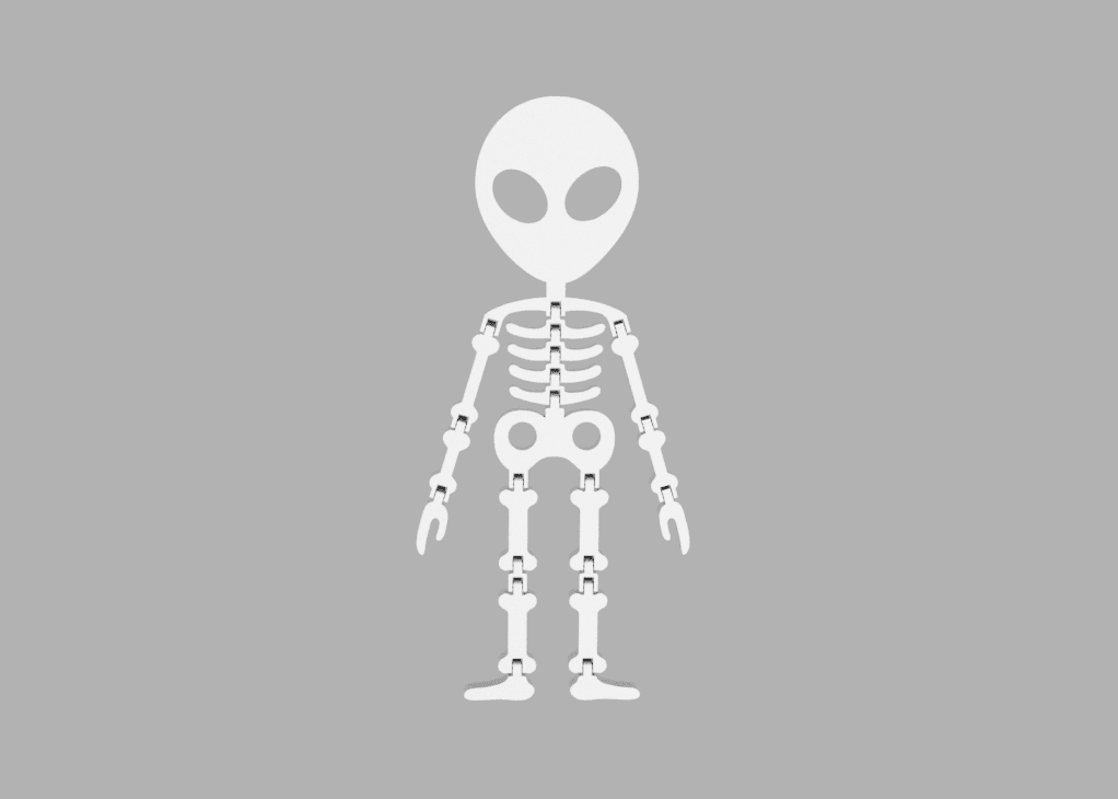 Flexi Alien Skeleton, Articulated Alien Skeleton 3D model preview