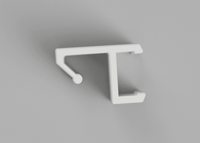 Aluminum LED Channel Gutter Clip 3D model preview