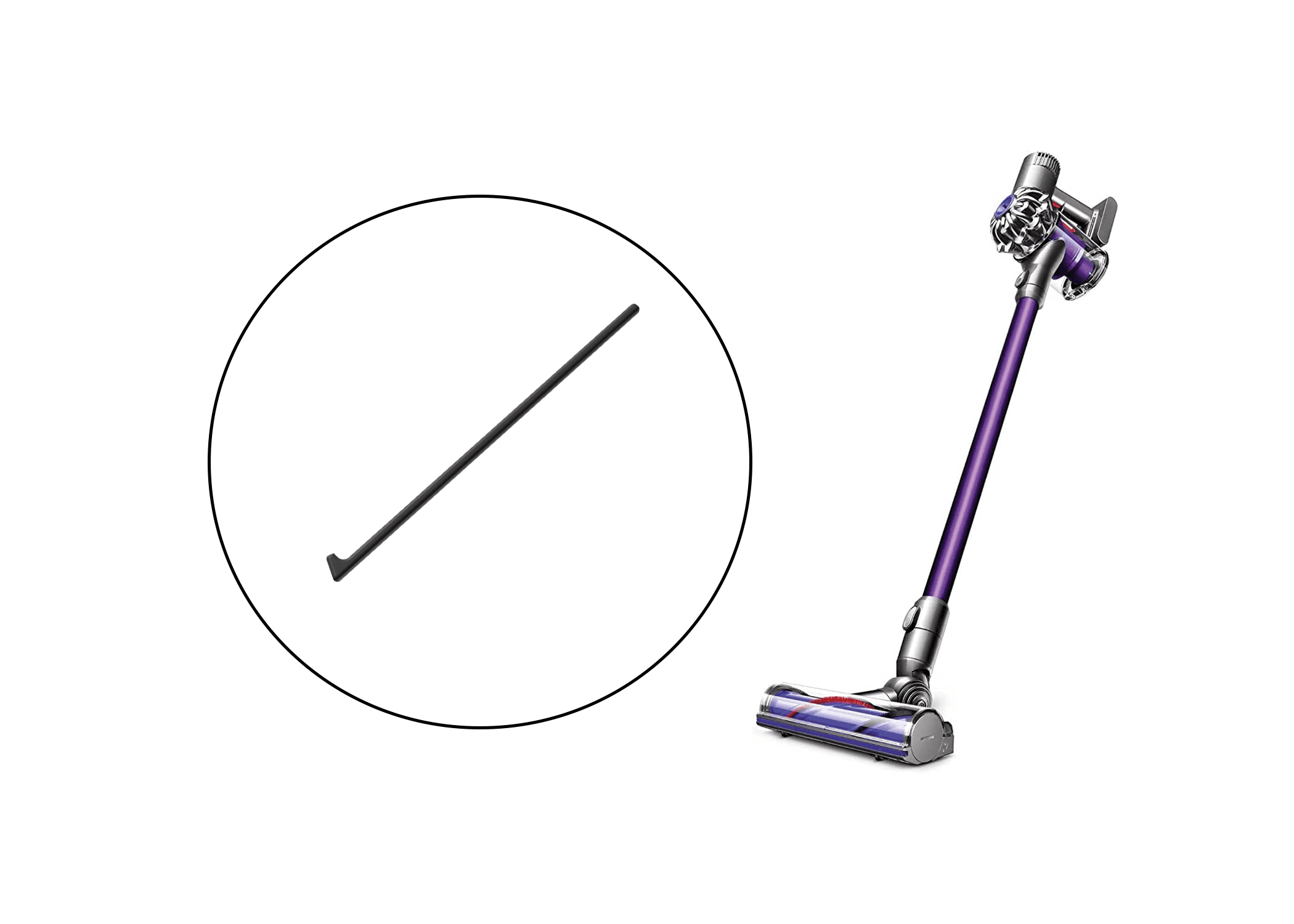 Unclogging Tool for Dyson Cordless Stick Vacuum Cleaner 3D model preview