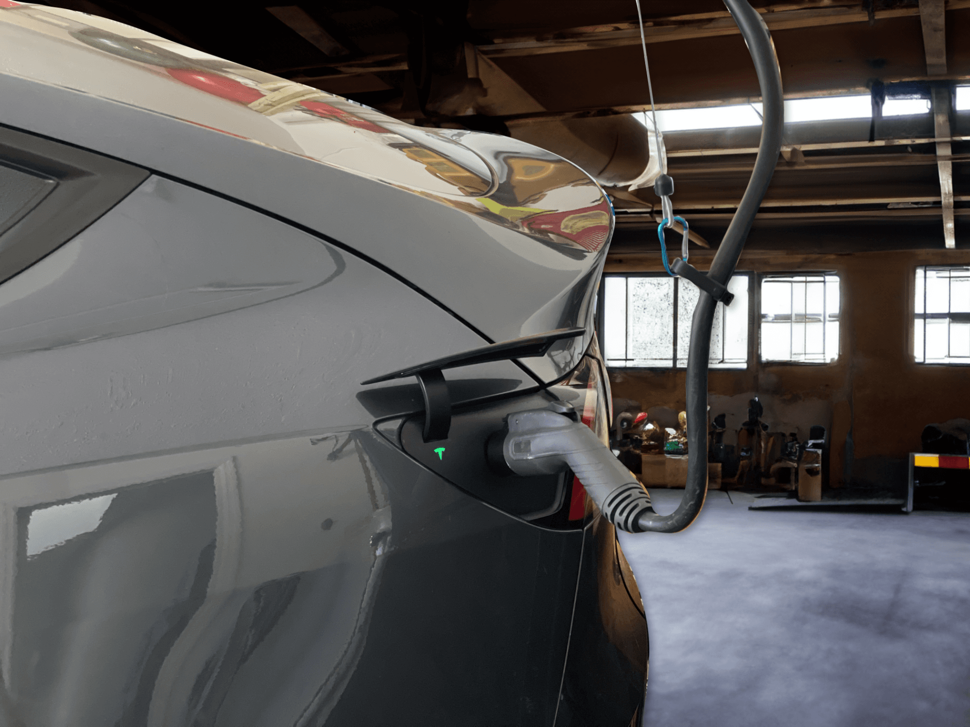 Electric Vehicle Charging Cord Pully System 3D model preview