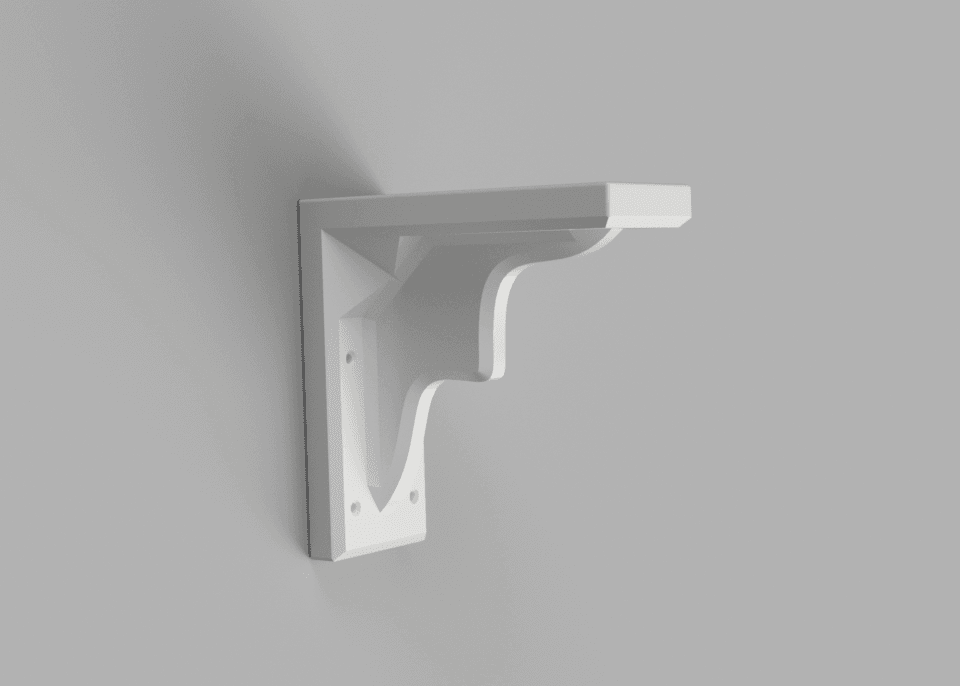 Two-Way Shelf Bracket - 7" x 7" x 3" 3D model preview
