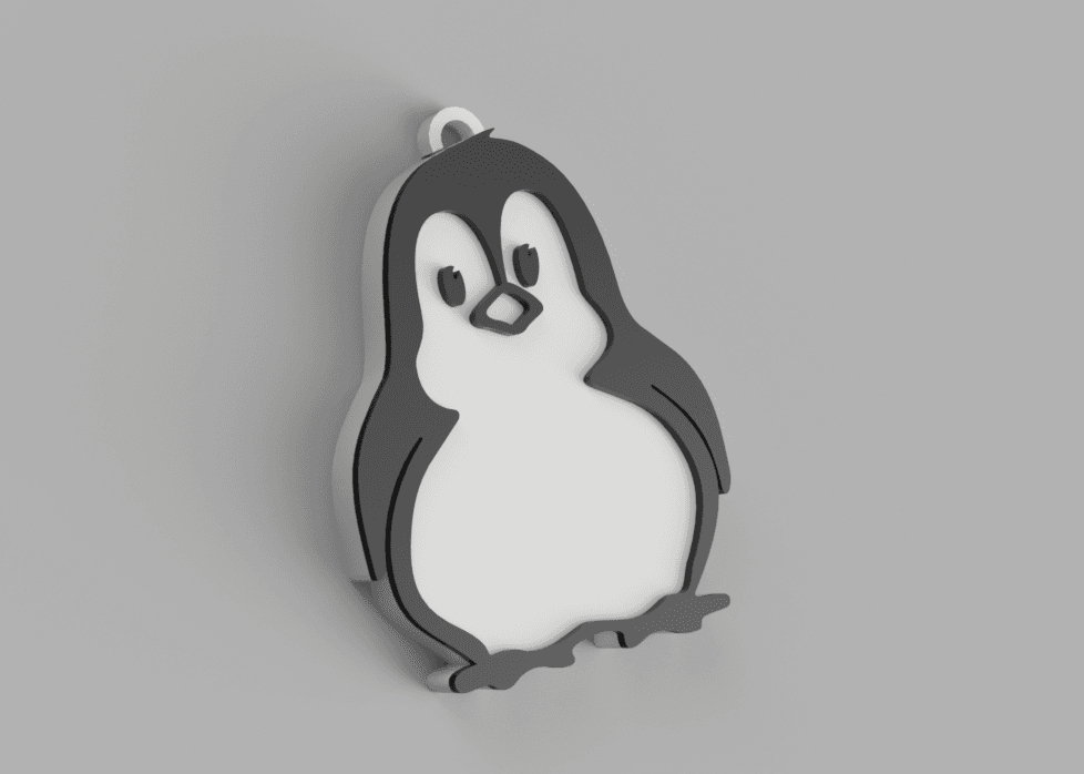 Penguin Keychain 3D model preview