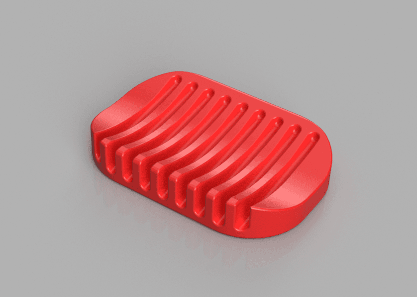 Oval Shaped Self Draining Soap Dish 3D model preview