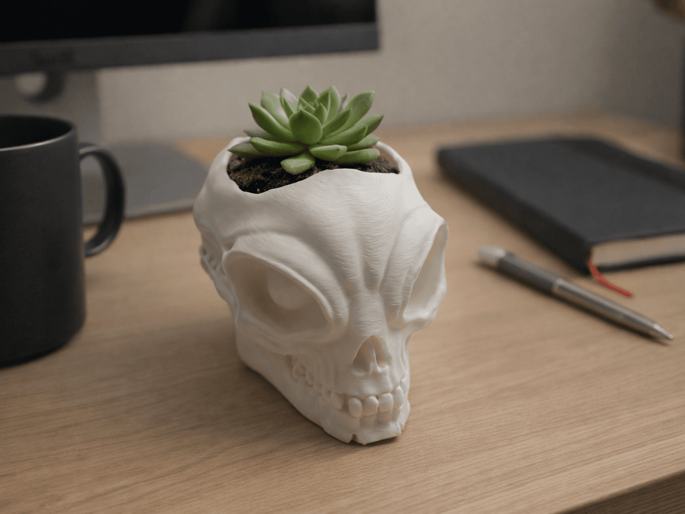 Alien Skull Bowl/Planter 3D model preview