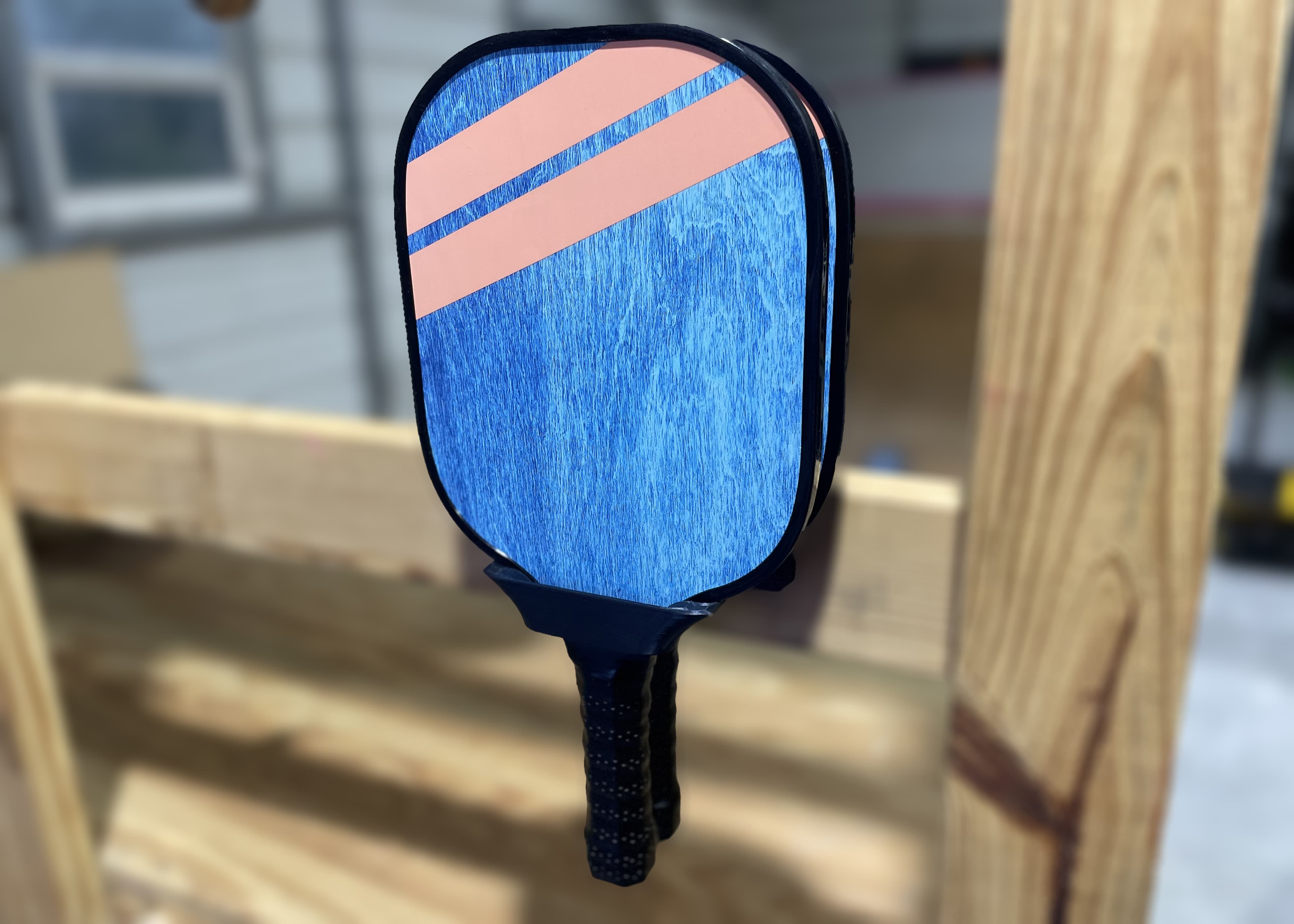 Pickleball Wall Mounted Paddle Storage Rack 3D model preview