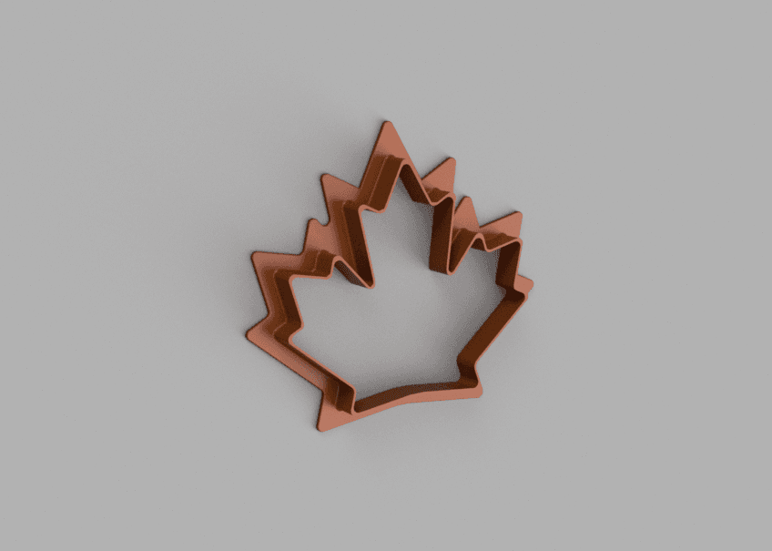 Maple Leaf Cookie Cutter 3D model preview