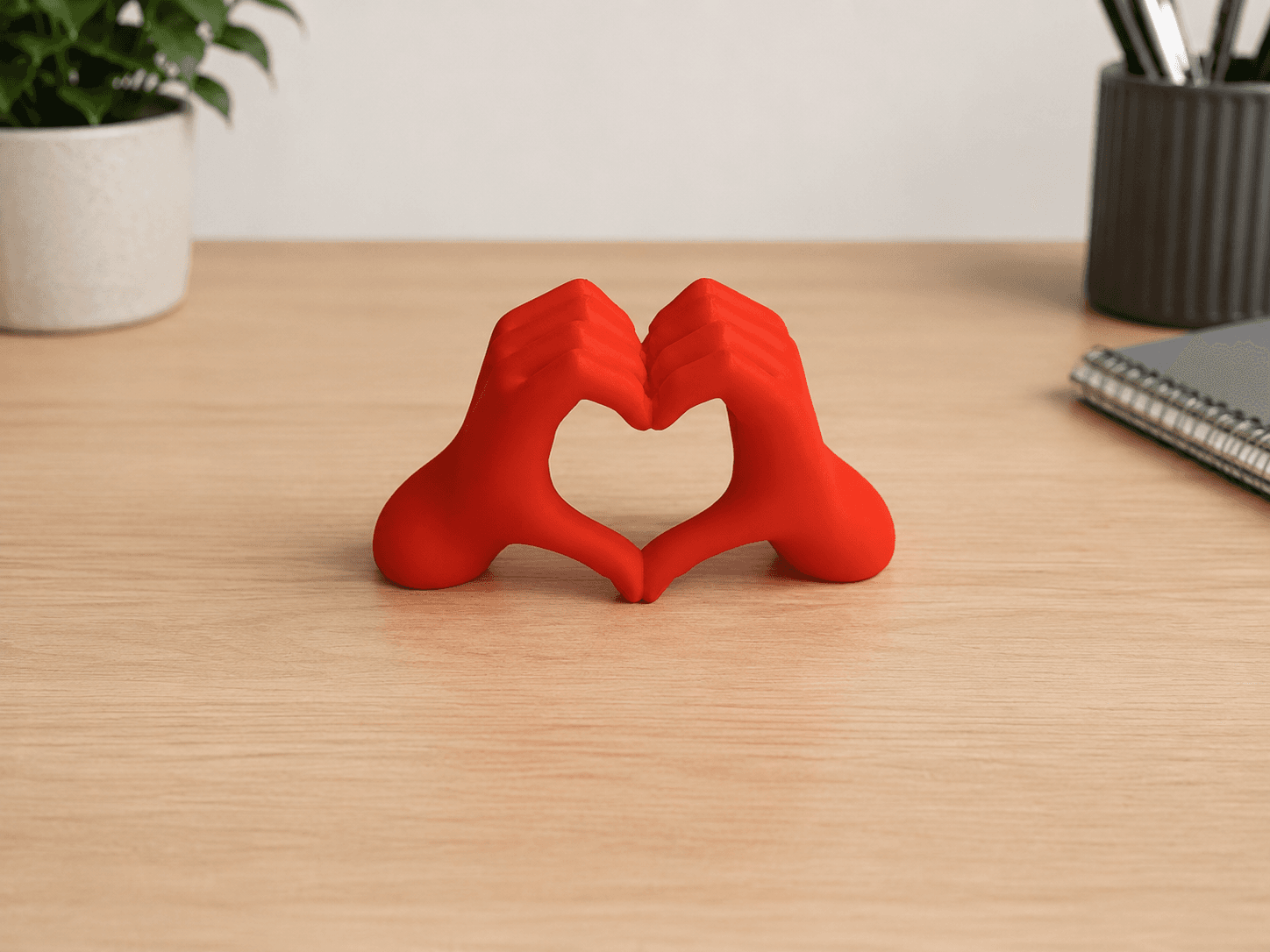 Heart Hands Sculpture – Decorative Desk Art 3D model preview