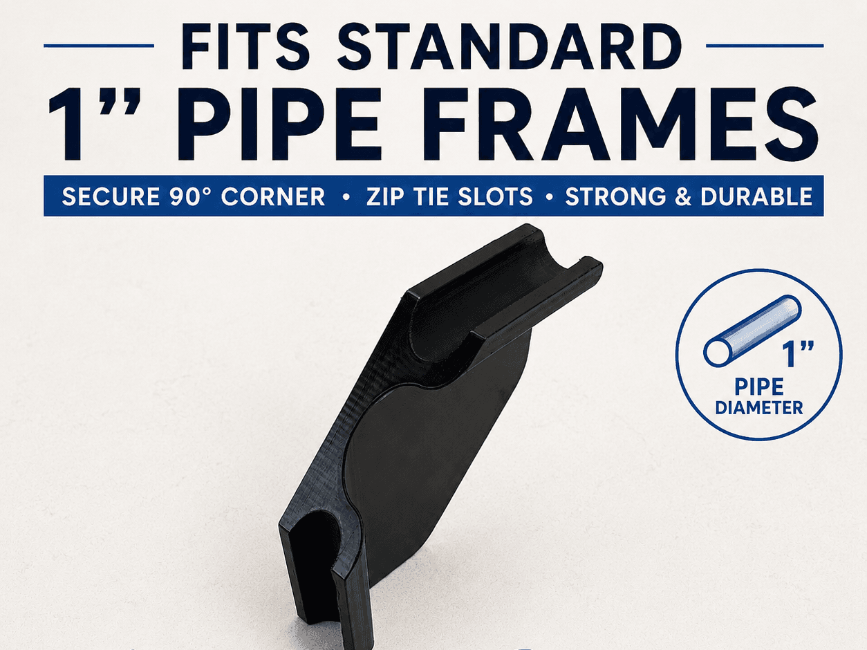 1" Pipe Frame Right Angle Corner Bracket 3D model preview