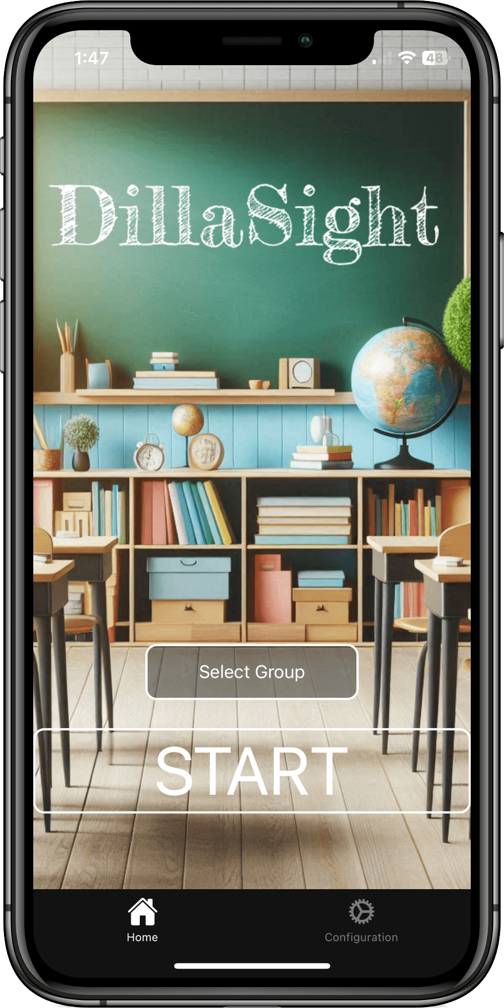 DillaSight Words classroom-themed home screen